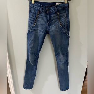 Rag & Bone Jeans Women Size 25 Blue Patched Denim Skinny Rise 9" InSeam 27"